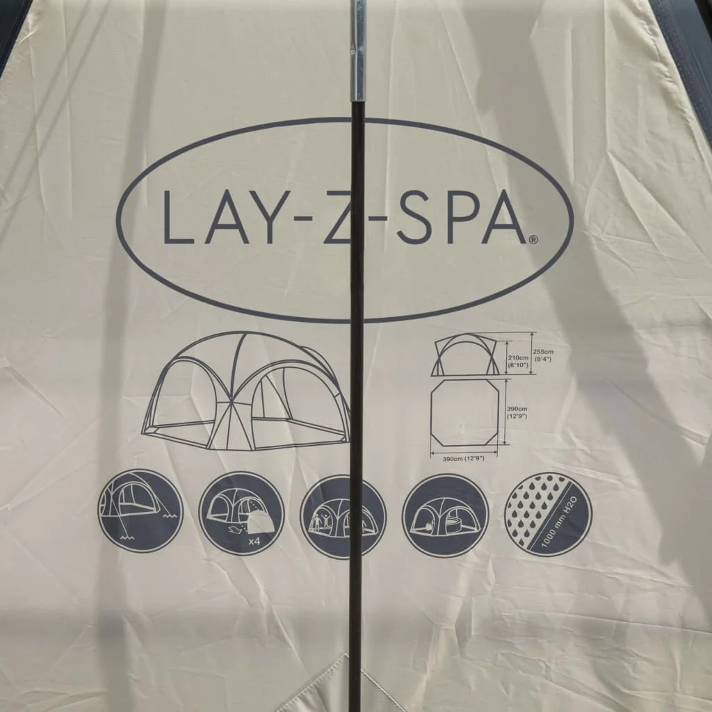 Abri de spa carré 390 x 390 cm noir avec portes – vue complémentaire