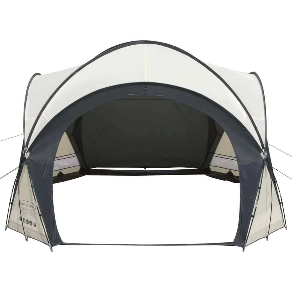 Abri de spa carré 390 x 390 cm noir avec portes – vue d'ensemble