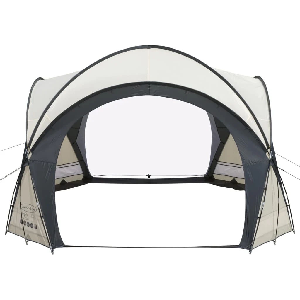 Abri de spa carré 390 x 390 cm noir avec portes – vue de côté