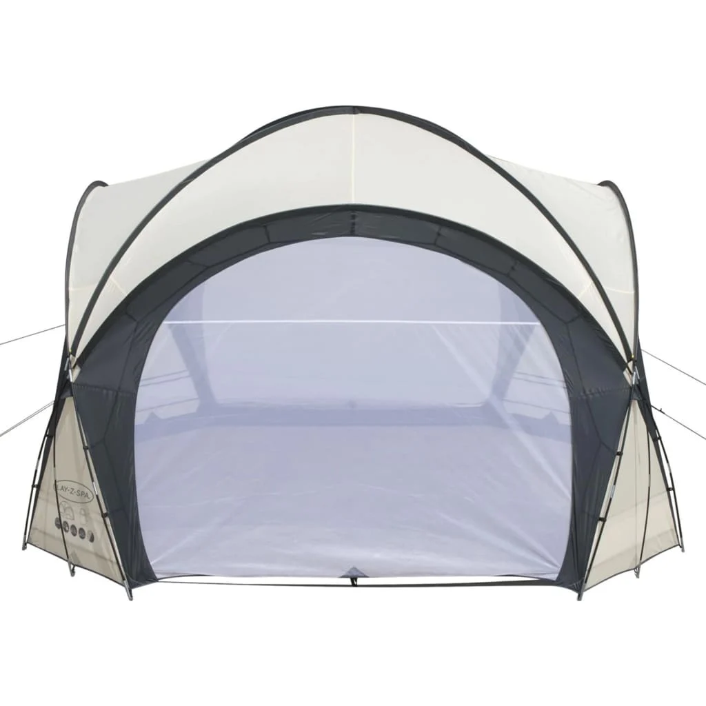 Abri de spa carré 390 x 390 cm noir avec portes – vue en situation