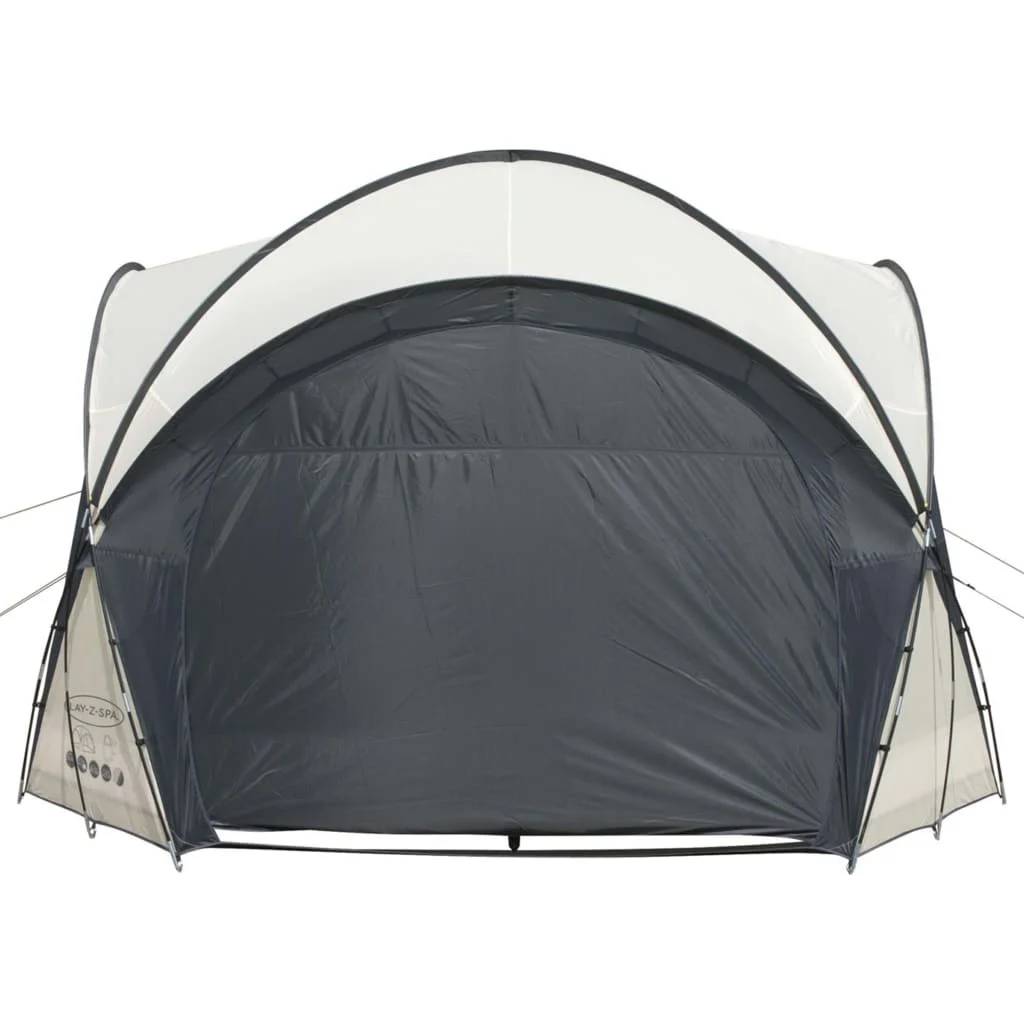 Abri de spa carré 390 x 390 cm noir avec portes – vue rapprochée