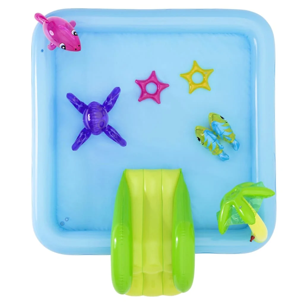 Aire de jeux aquatique gonflable 239 x 206 cm avec toboggan – vue de dessus