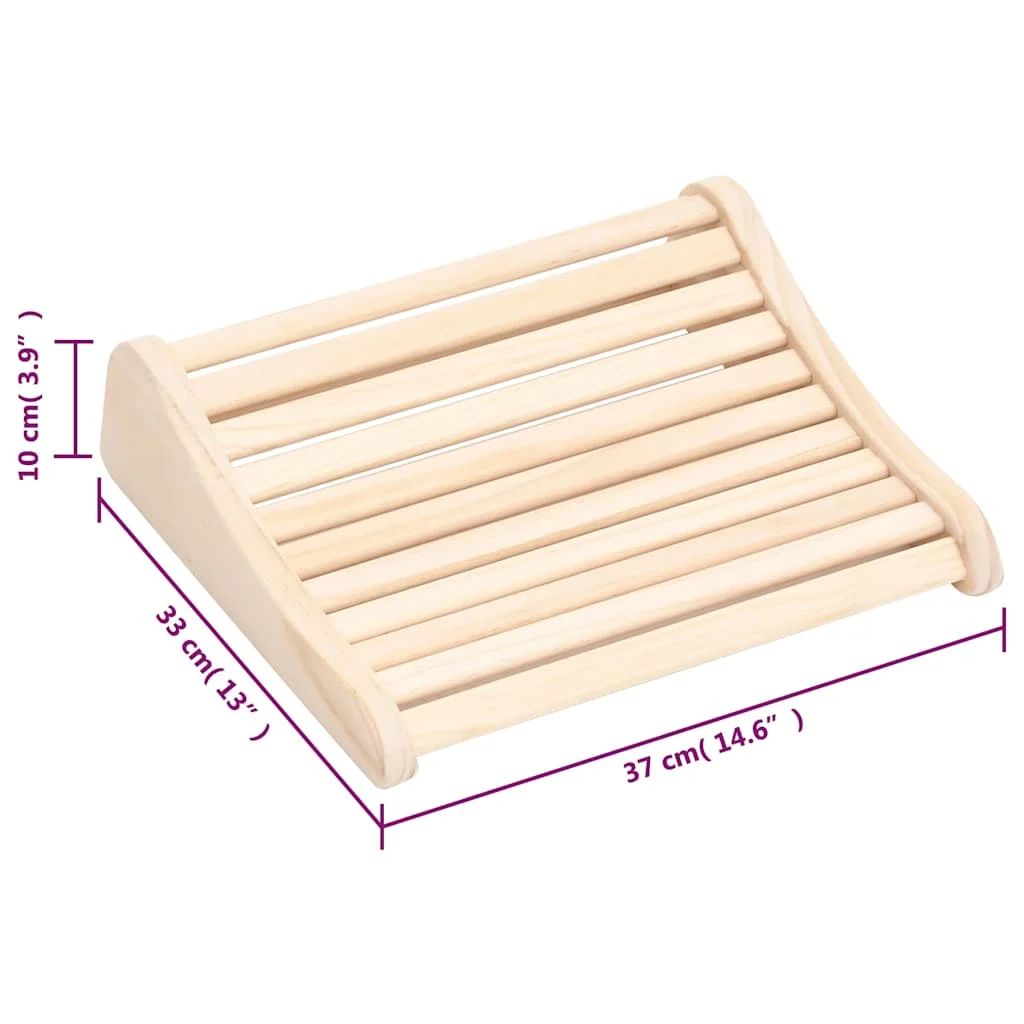 Appui-tête de sauna ergonomique en pin massif – vue rapprochée