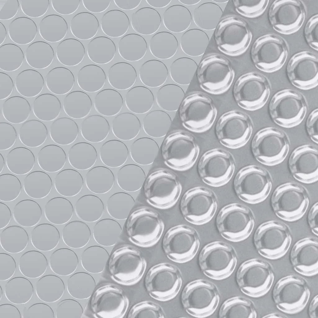 Bâche à bulles argentée pour piscine ronde ou rectangulaire – vue de côté