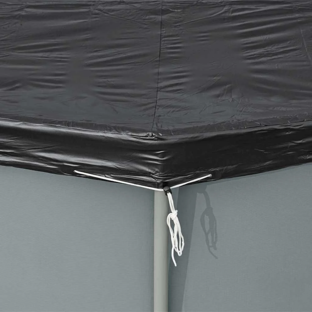 Bâche de protection piscine ovale 418 x 230 cm noire – vue en situation
