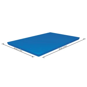 Bâche de protection piscine rectangulaire 259 x 170 cm bleue – vue de dessus