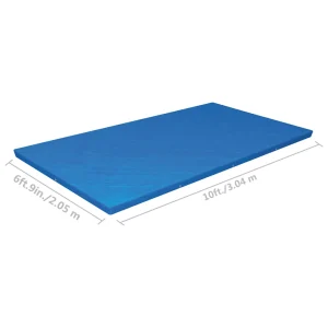 Bâche de protection piscine rectangulaire 304 x 205 cm bleue – vue de détail