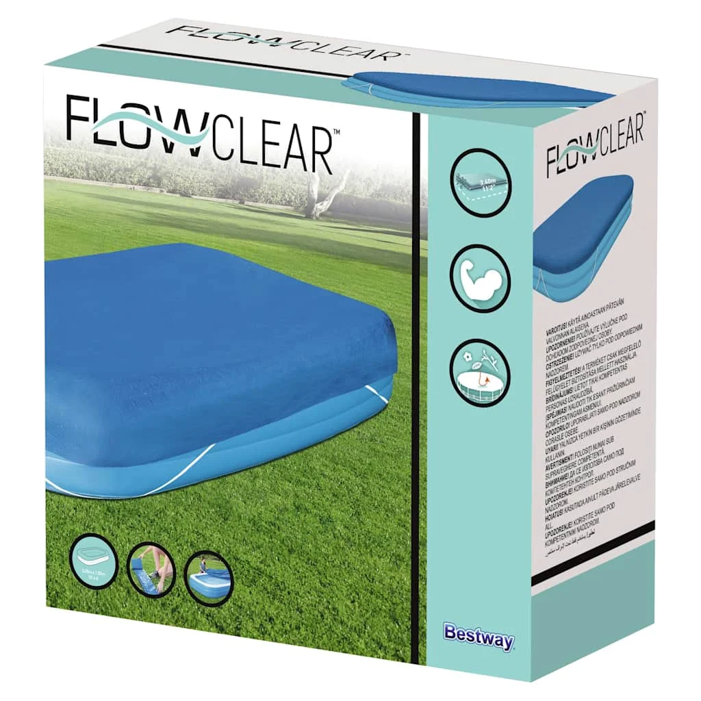Bâche de protection piscine rectangulaire 305 x 183 cm bleue – vue de côté