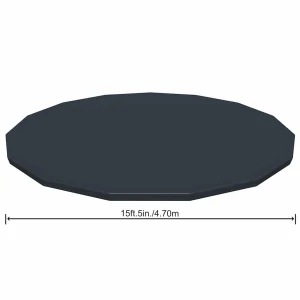Bâche de protection piscine ronde Ø 305 à 457 cm anthracite – vue des accessoires