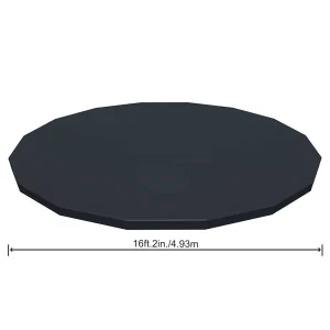 Bâche de protection piscine ronde Ø 427 ou 488 cm anthracite – vue de dessus