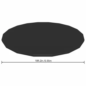 Bâche de protection piscine ronde Ø 555 cm noire – vue de détail