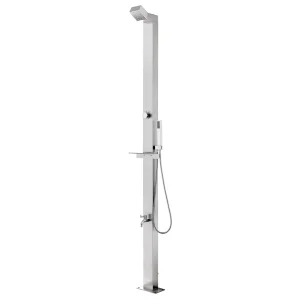 Colonne de douche de jardin 220 cm inox brossé avec douchette – vue principale