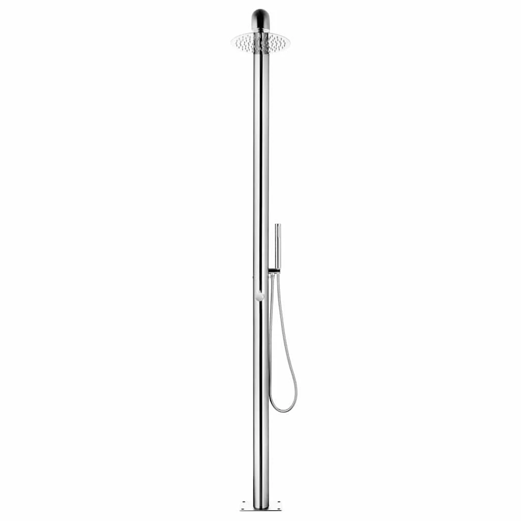 Colonne de douche de jardin 225 cm inox pommeau pluie Ø 25 cm – vue d'ensemble
