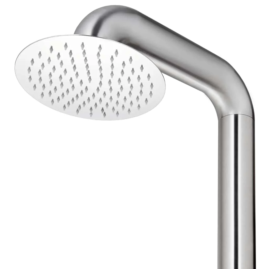 Colonne de douche de jardin 225 cm inox pommeau pluie Ø 25 cm – vue en situation