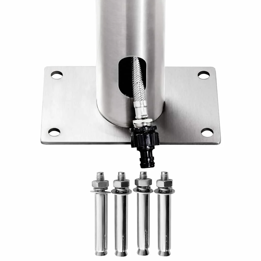Colonne de douche de jardin 225 cm inox pommeau pluie Ø 25 cm – vue de dessus