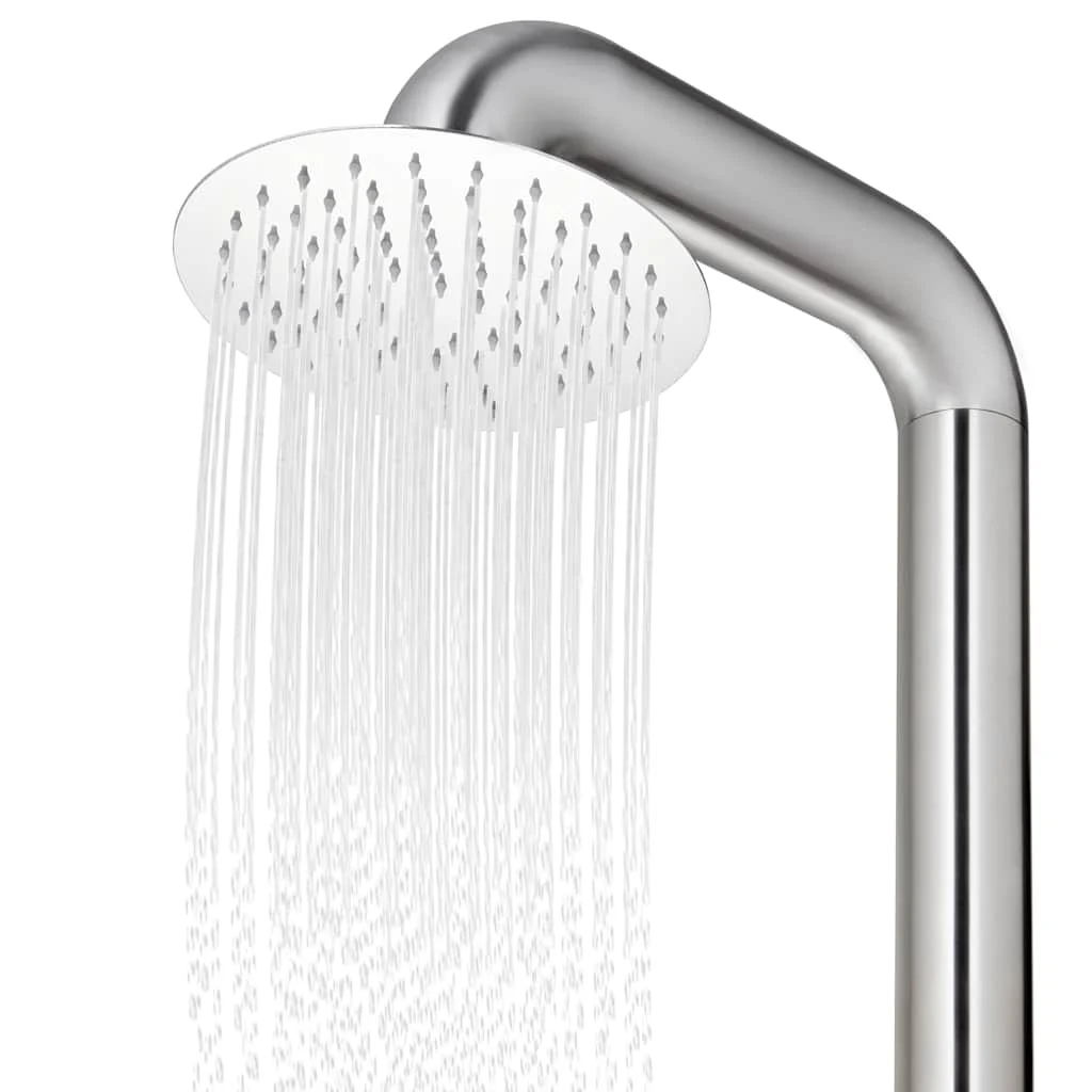 Colonne de douche de jardin 225 cm inox pommeau pluie Ø 25 cm – vue des dimensions