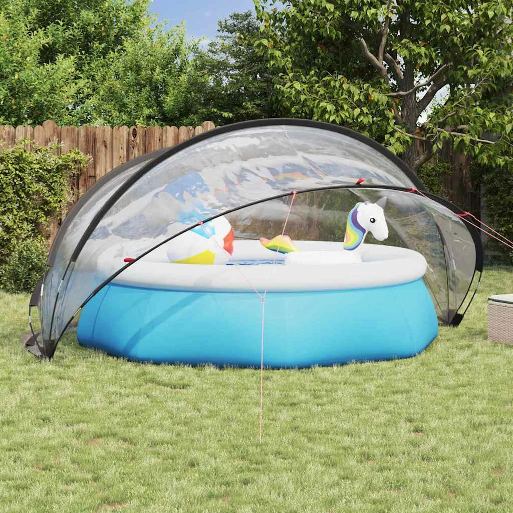 Dôme de piscine carré 405 x 405 cm transparent – vue principale
