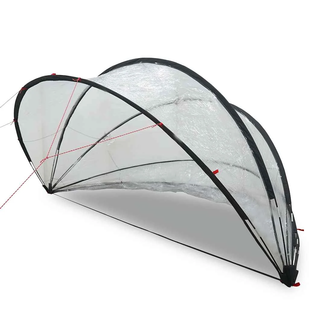 Dôme de piscine carré 405 x 405 cm transparent – vue de détail