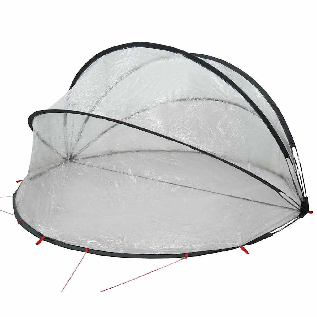 Dôme de piscine carré 405 x 405 cm transparent – vue des accessoires