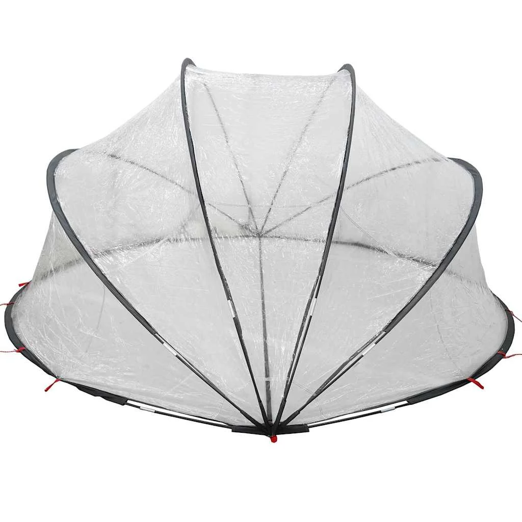 Dôme de piscine carré 405 x 405 cm transparent – vue des dimensions