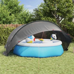Dôme de piscine carré 430 x 430 cm noir – vue principale