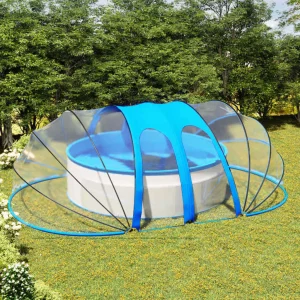 Dôme de piscine ovale 530 ou 620 cm avec portes – vue principale