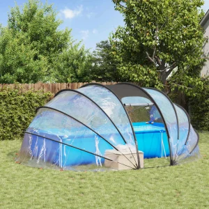 Dôme de piscine ovale 538 x 440 cm transparent – vue principale