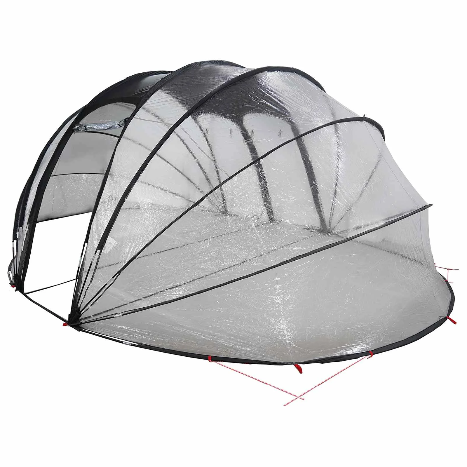 Dôme de piscine ovale 538 x 440 cm transparent – vue d'ensemble