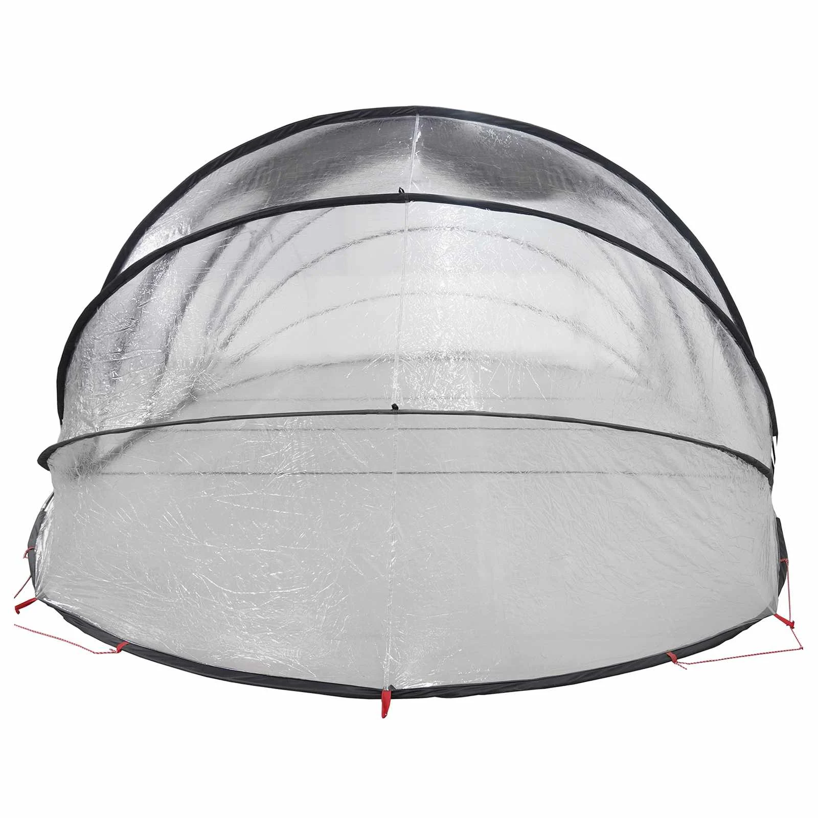 Dôme de piscine ovale 538 x 440 cm transparent – vue de dessus