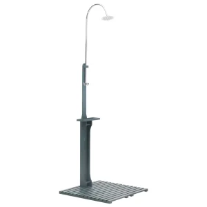 Douche de jardin 221 cm en pin massif et inox pommeau Ø 15 cm – vue principale