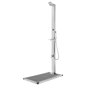 Douche de jardin 225 cm inox 25 buses avec base WPC – vue principale