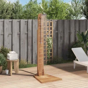 Douche de jardin 70 x 75 x 204 cm en teck massif base réglable – vue principale