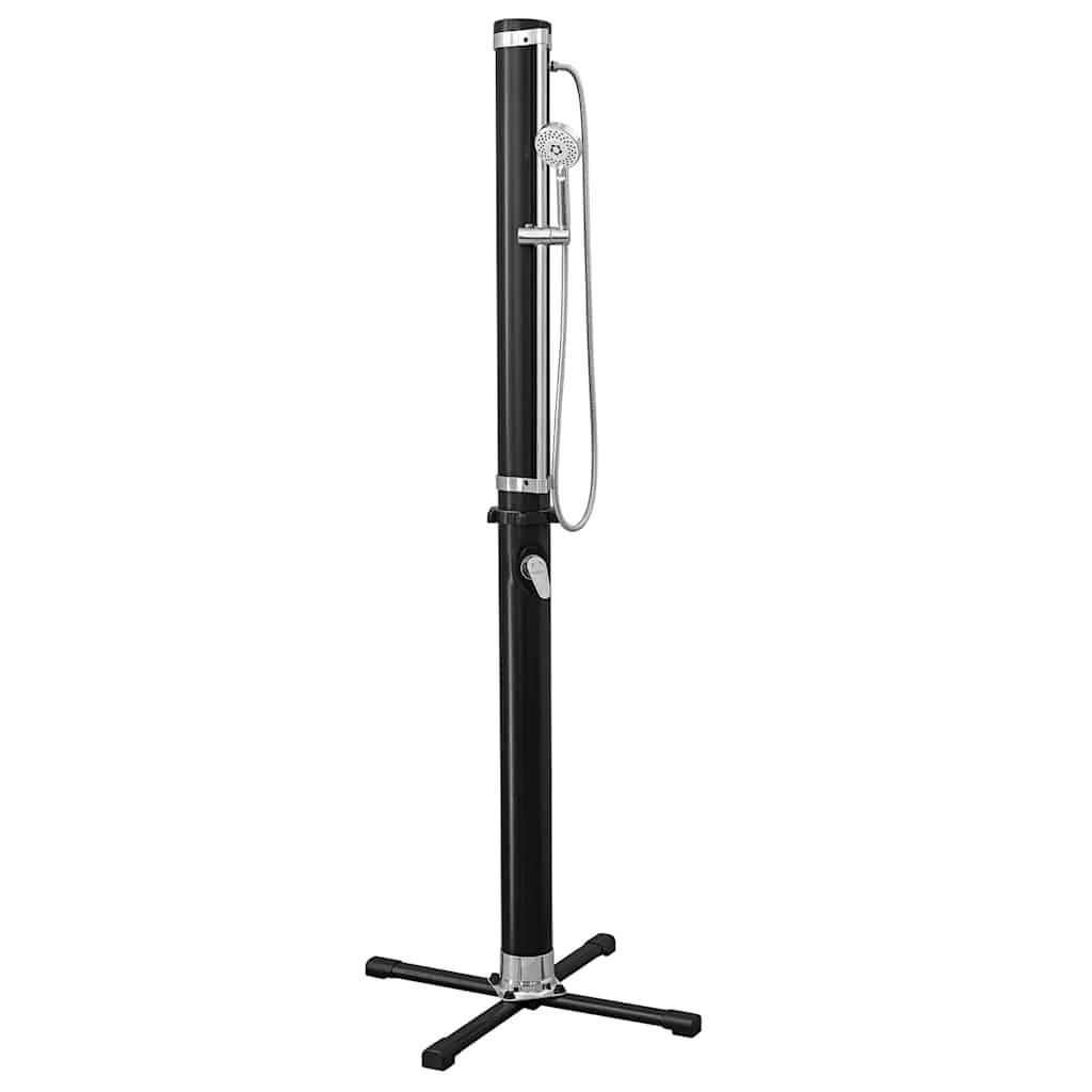 Douche solaire 20 L noire 218 cm avec douchette amovible – vue d'ensemble
