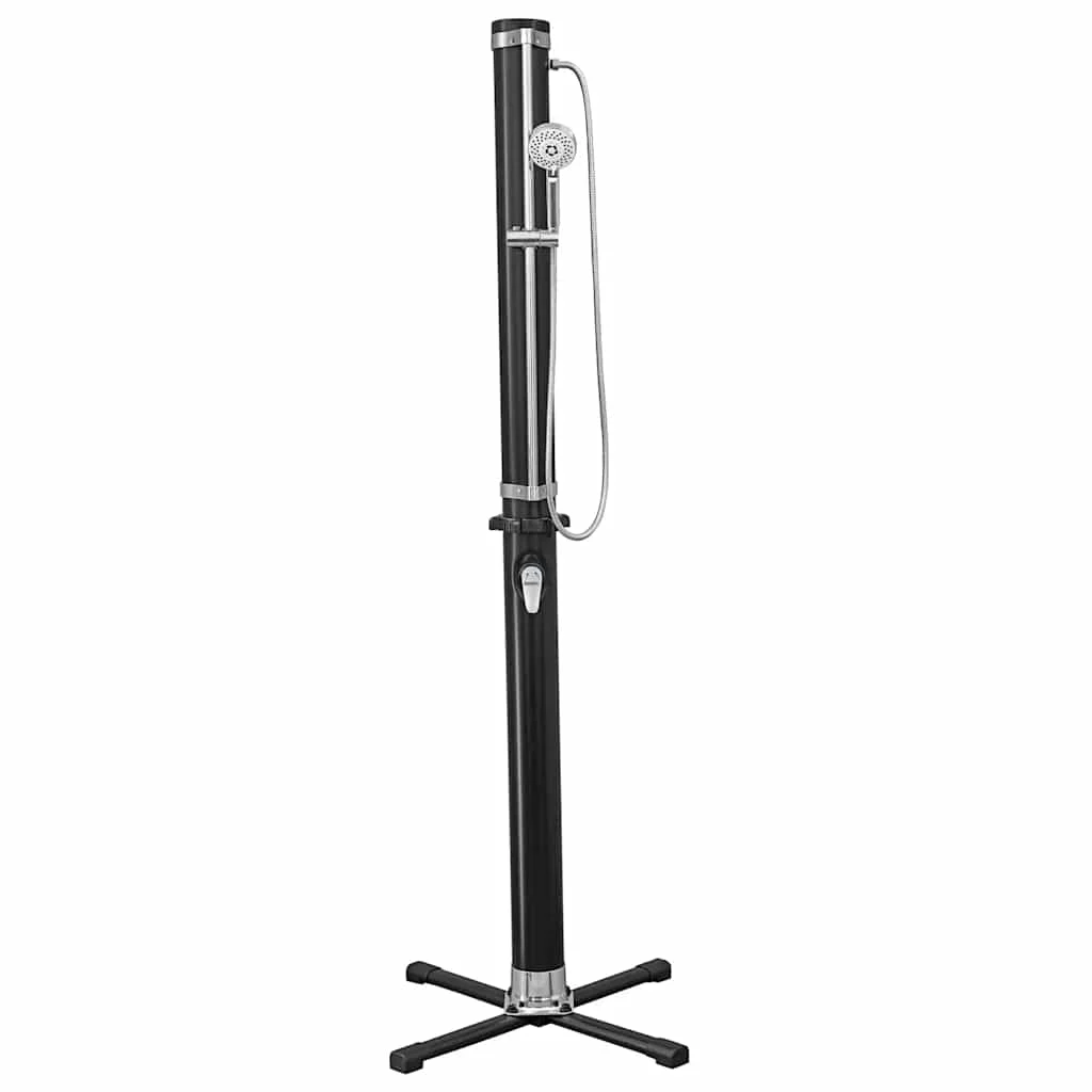 Douche solaire 20 L noire 218 cm avec douchette amovible – vue de dessus