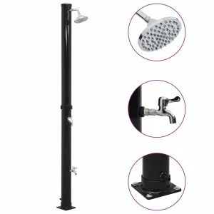 Douche solaire 20 L noire 220 cm aluminium – vue principale