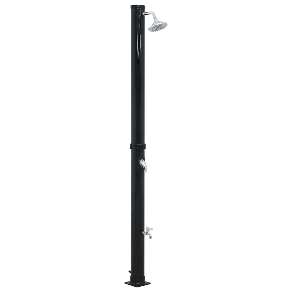 Douche solaire 20 L noire 220 cm aluminium – vue d'ensemble