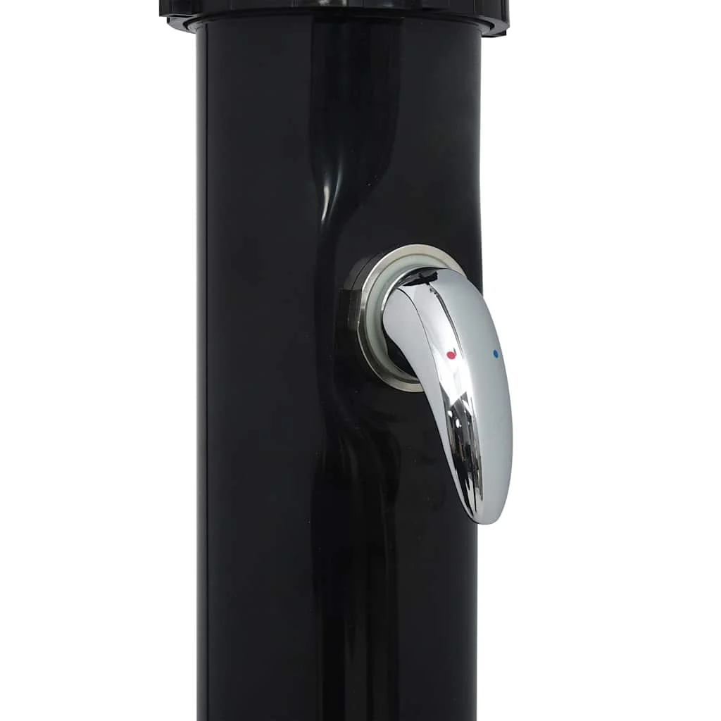 Douche solaire 20 L noire 220 cm aluminium – vue de dessus