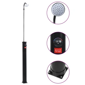 Douche solaire 8 L noire 215 cm colonne large – vue principale