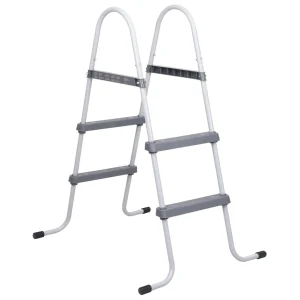 Échelle de piscine hors sol 84 cm grise 2 marches – vue principale