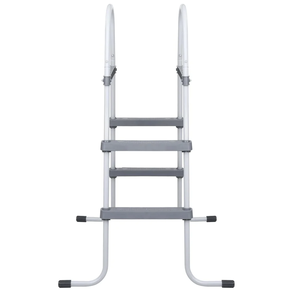 Échelle de piscine hors sol 84 cm grise 2 marches – vue de détail