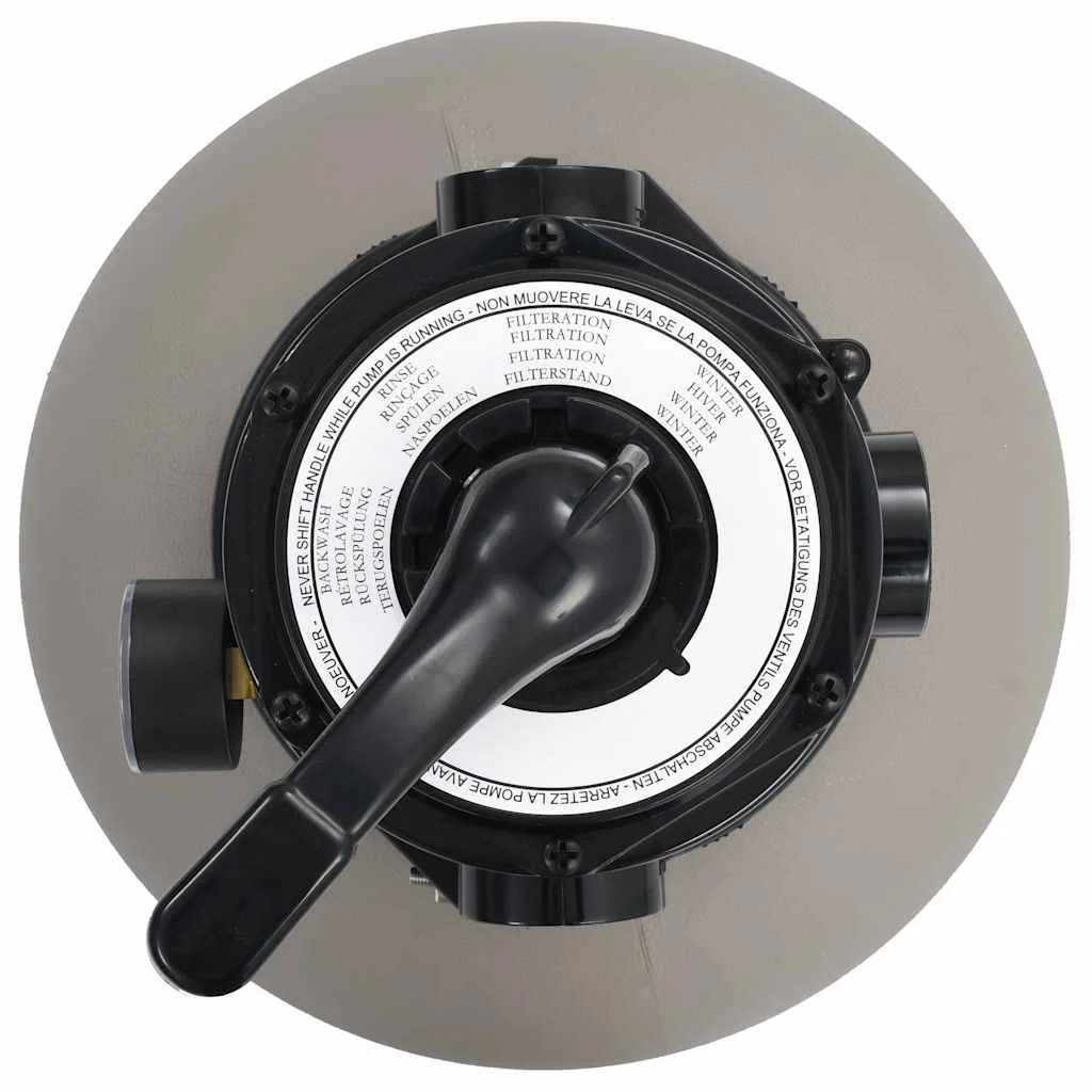 Filtre à sable de piscine 7 m³/h Ø 35 cm vanne 4 voies gris – vue d'ensemble