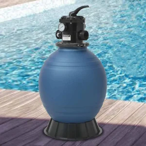 Filtre à sable de piscine 9 m³/h Ø 46 cm vanne 6 voies bleu – vue principale