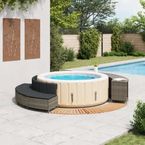 Habillage de spa modulable bancs étagères et marches – vue principale