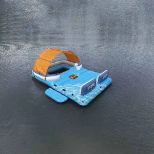 Île flottante gonflable 6 personnes 389 x 274 cm avec parasol – vue principale