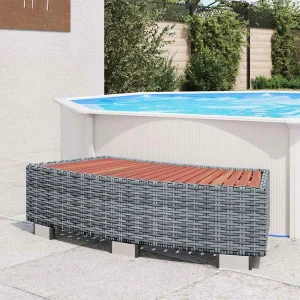 Marche de spa 92 x 45 cm résine tressée et eucalyptus – vue principale
