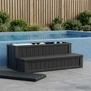 Marchepied de spa 2 marches avec rangement – vue principale