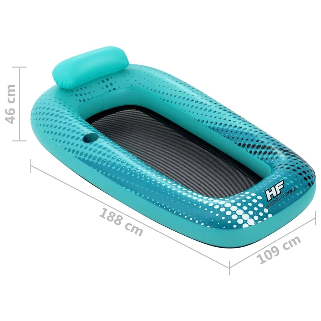 Matelas flottant en maille 188 x 109 cm bleu – vue de dos