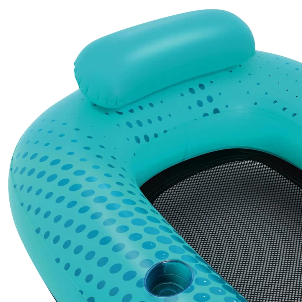 Matelas flottant en maille 188 x 109 cm bleu – vue de dessus