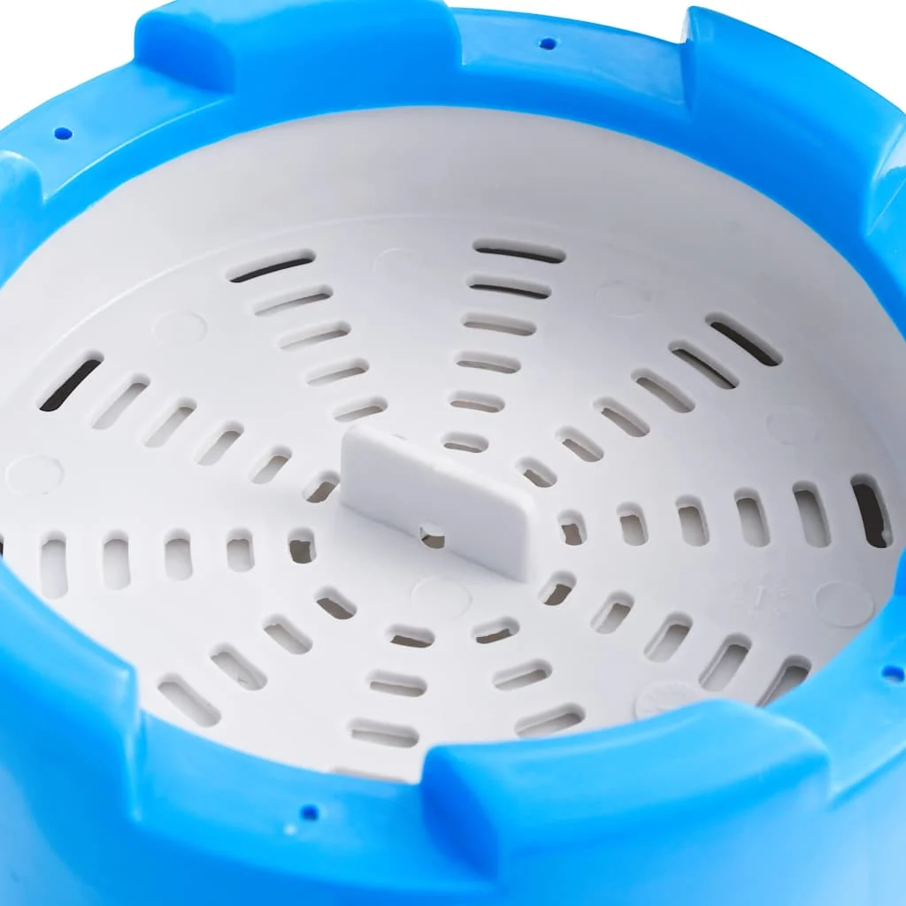 Piscine autoportante ronde 350 x 90 cm grise avec skimmer et pompe – vue de dessus