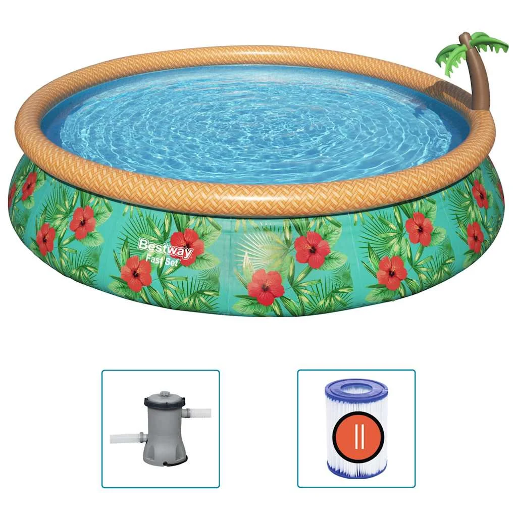Piscine autoportante ronde 457 x 84 cm tropicale – vue d'ensemble